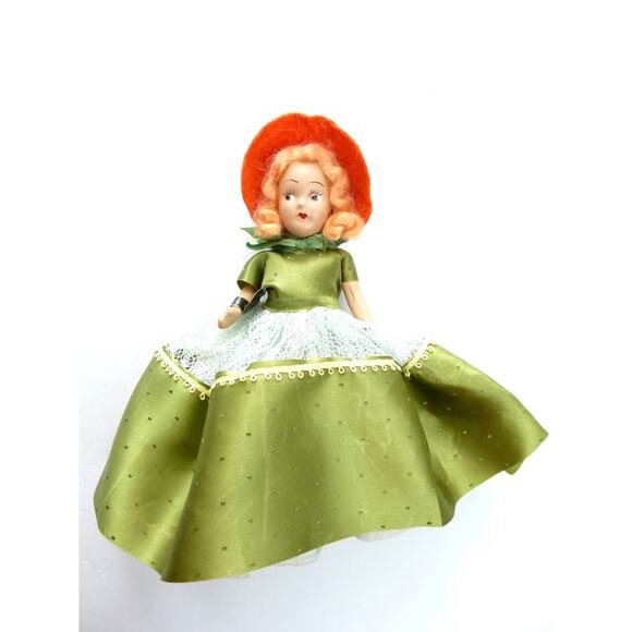 Vintage Composition Princess Anna Doll Orange Hair Green Dress - Picture 1 of 5